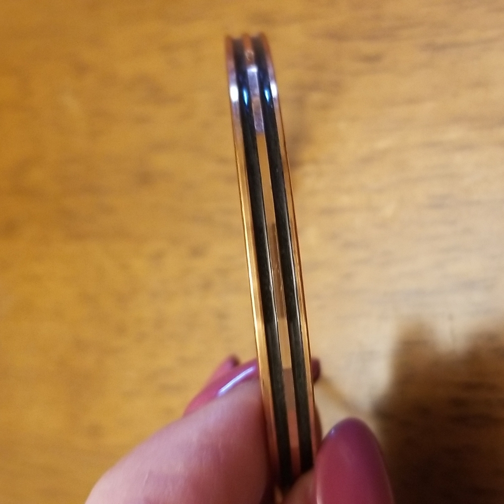 Solid Copper And Black Bangle Bracelet - image 1